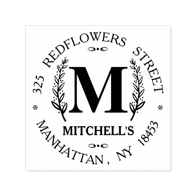 Monogram Address Wedding Stamp (Design)