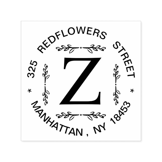 Monogram Address Wedding Stamp (Design)