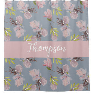 Monogram adorable colours floral blue and pink