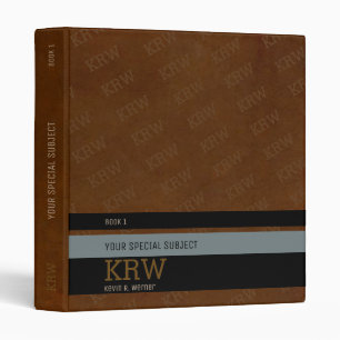 monogram aged-brown texture with stripes & subject binder