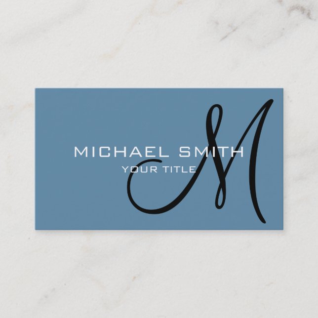 Monogram Air Force blue colour background #2 Business Card (Front)