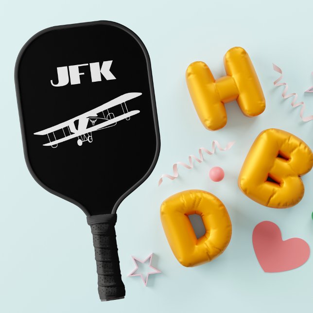 Monogram airplane flying, Aviation, minimalist Pickleball Paddle (Creator Uploaded)