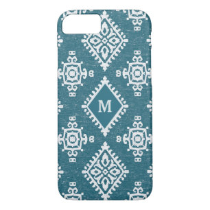Monogram Amadora Teal Blue Pattern Case-Mate iPhone Case