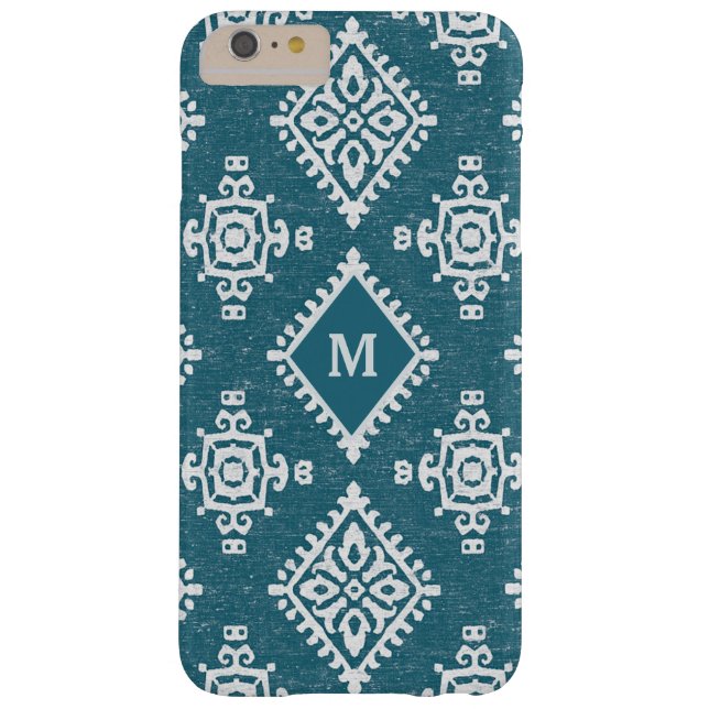 Monogram | Amadora Teal Blue Pattern Case-Mate iPhone Case (Back)
