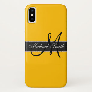 Monogram Amber Colour Background iPhone X Case