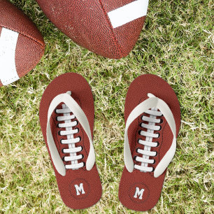 Monogram American Football Flip Flops