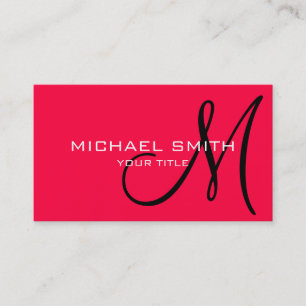 Monogram American rose colour background Business Card