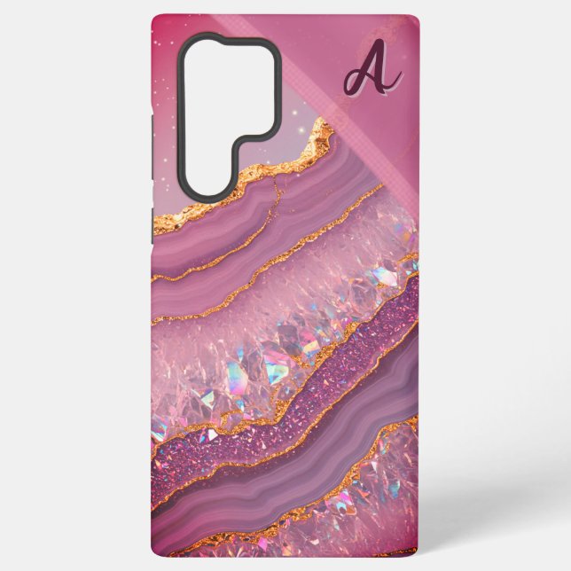Monogram Amethyst Aurora Samsung Galaxy S22 Ultra Case (Back)