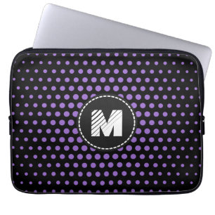 Monogram Amethyst Techno Dots Modern Laptop Sleeve