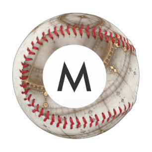 Monogram Ancient Nautical Chart, Grunge Baseball