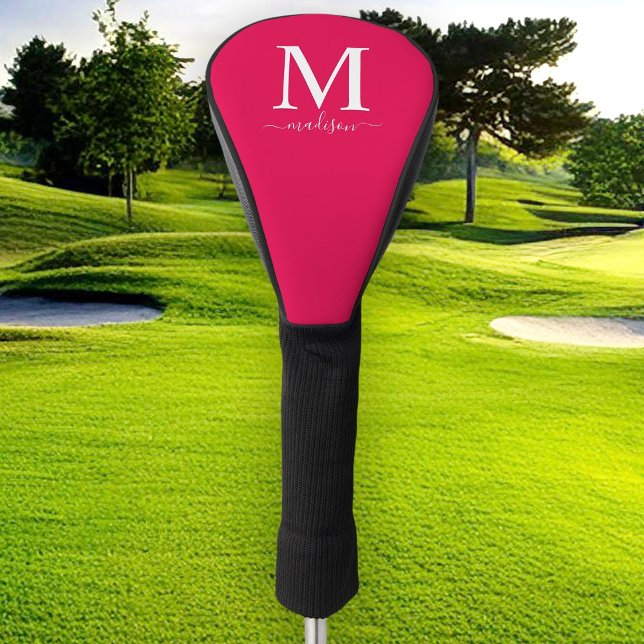 Monogram and Calligraphy with Editable Colour Golf Head Cover (Creator Uploaded)