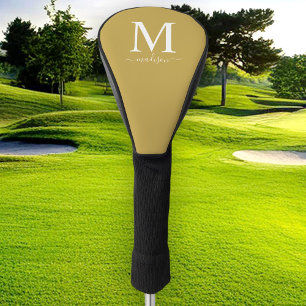 Monogram and Calligraphy with Editable Colour Golf Head Cover