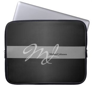 Monogram and Name Design Laptop Sleeve