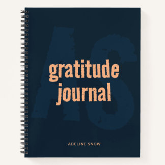 Monogram and Name Gratitude Journal (Navy)