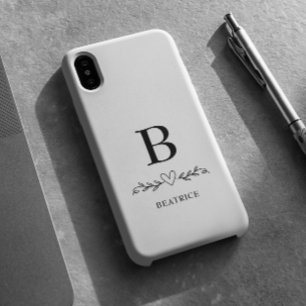 Monogram and Name Heart iPhone 16 Case