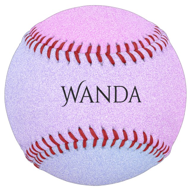 Monogram and Name on Glimmer Ombre Softball (Back)