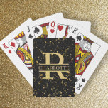 Monogram and Name Personalized Custom Playing Cards<br><div class="desc">DIY Make Your Own personalized playing cards from Ricaso - change the text - add your own monogrammed detail and your name to these cards designed with a printed gold speck detail background (the colour is printed flat,  not real gold specks)</div>