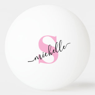 Monogram and Name Script Personalized  Ping Pong Ball