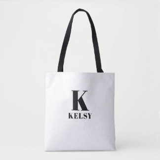Monogram and Name Tote Bag