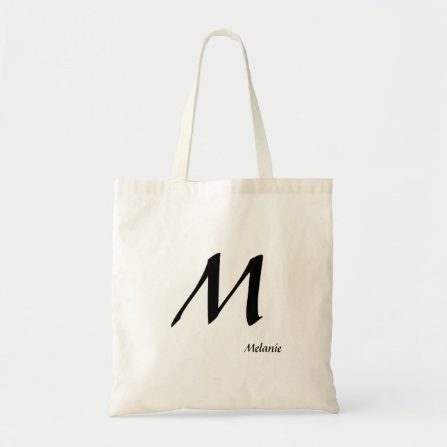 Monogram and name tote bag (Front)