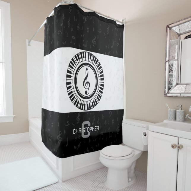 Monogram and name treble clef in piano keys (In Situ)