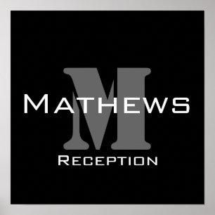 Monogram and Name Wedding Reception Sign