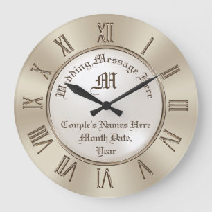 Monogram and Personalized Wall Clock Wedding Gift