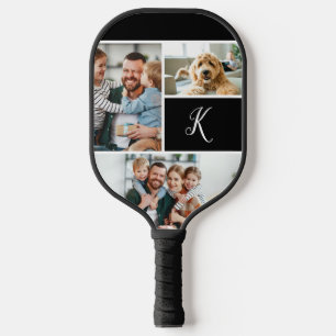 Monogram and Photo Collage Pickleball Paddle