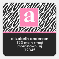 Monogram and Zebra Address Labels