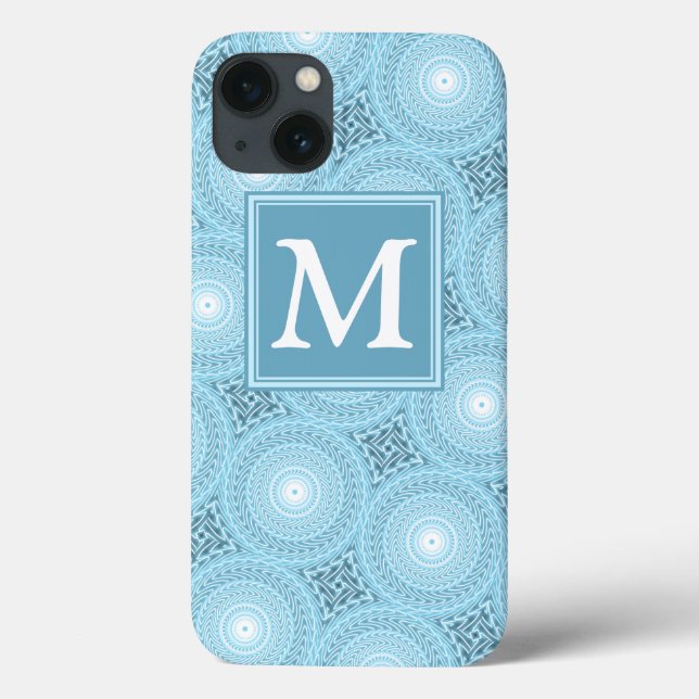 Monogram angel blue circles pattern Case-Mate iPho Case-Mate iPhone Case (Back)