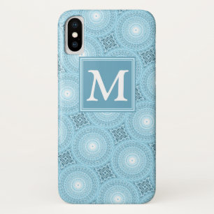 Monogram angel blue circles pattern Case-Mate iPhone case