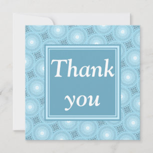 Monogram angel blue circles pattern thank you card