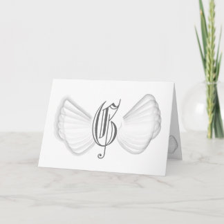 Monogram Angel's Wings-Customize Holiday Card