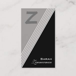 Monogram Angles Slate Grey Business Card