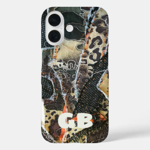 Monogram animal print leopard paws  iPhone 16 case