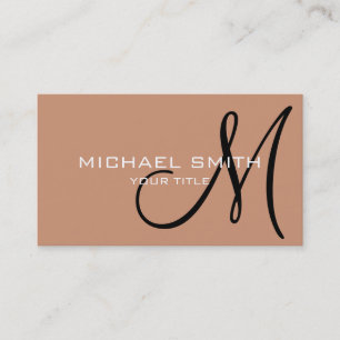 Monogram Antique brass colour background Business Card