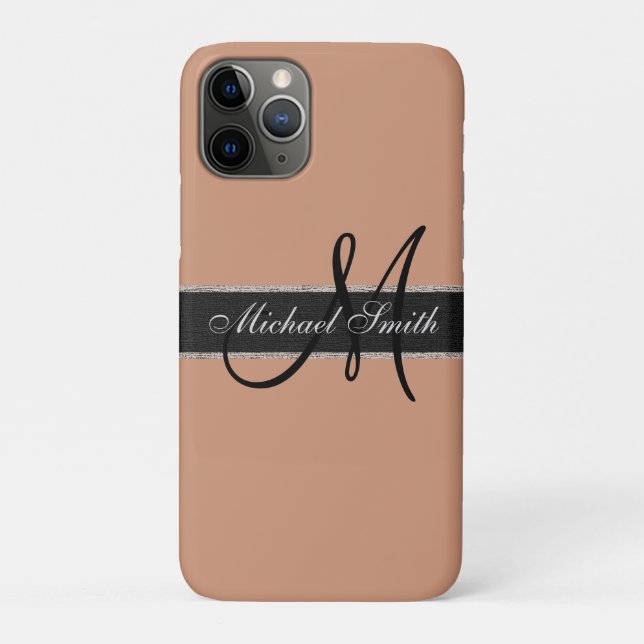 Monogram Antique brass Colour Background Case-Mate iPhone Case (Back)