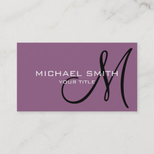 Monogram Antique fuchsia colour background Business Card