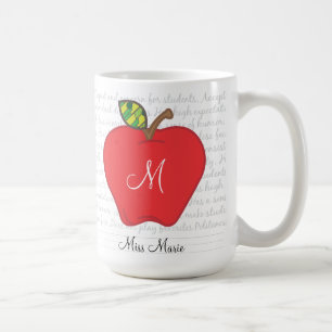 Monogram Apple Teachers Coffee Mug