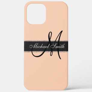 Monogram Apricot Colour Background iPhone 12 Pro Max Case