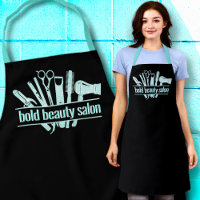 Monogram Aqua Blue Beauty Salon Tools Stylist Blck