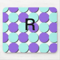 Monogram Aqua & Blue Polka Dots