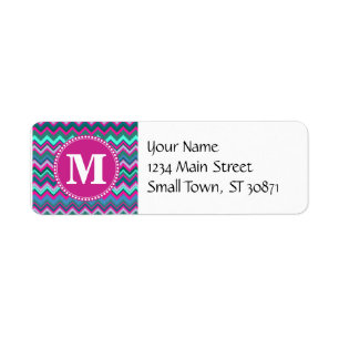 Monogram Aqua Turquoise bleu rose Tribal Chevron Z