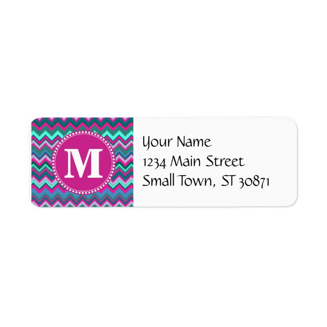 Monogram Aqua Turquoise bleu rose Tribal Chevron Z (Devant)