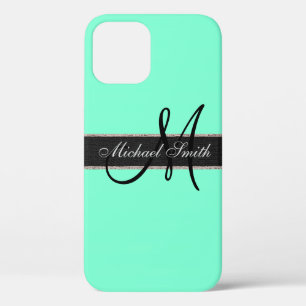 Monogram Aquamarine Colour Background iPhone 12 Pro Case