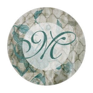 Monogram Arabesque Butterflies V Cutting Board