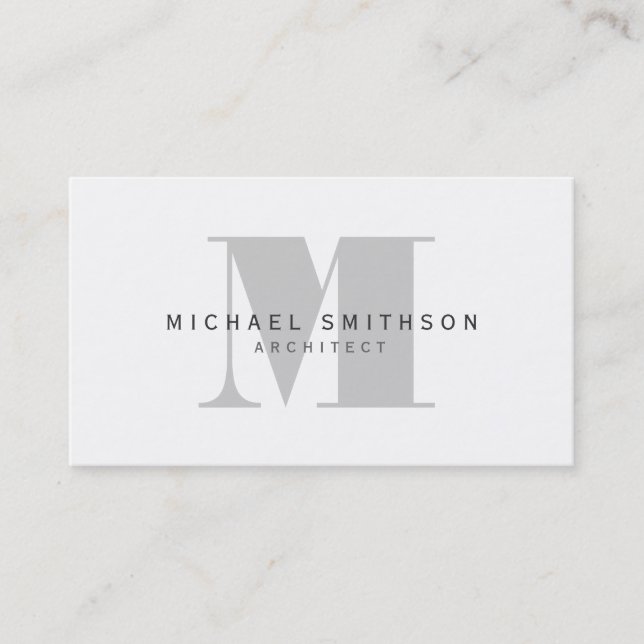 Monogram Architect Modern Simple Carte de visite (Devant)