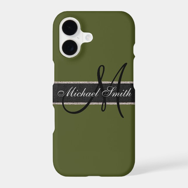 Monogram Army green Colour Background (Back)