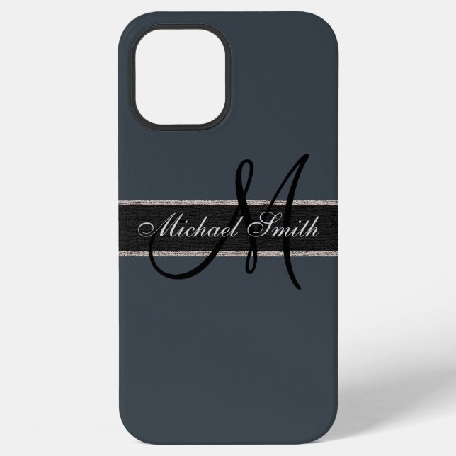 Monogram Arsenic Colour Background iPhone Case (Back)