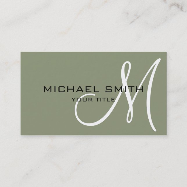 Monogram Artichoke colour background Business Card (Front)